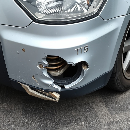 damaged car bumper