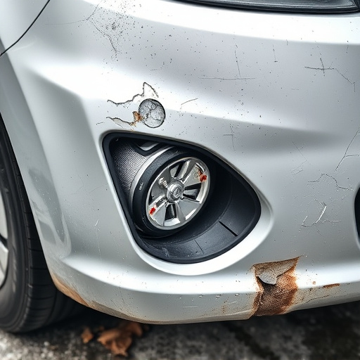 damaged car bumper