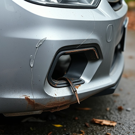 damaged car bumper