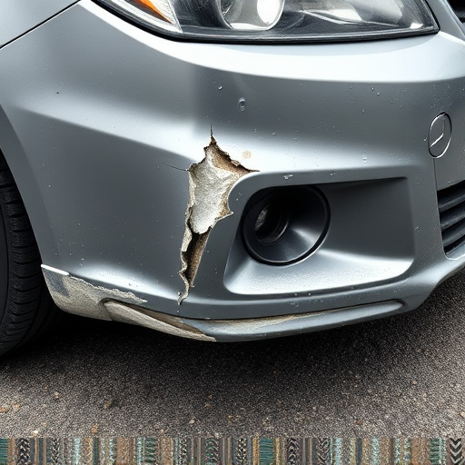 damaged car bumper
