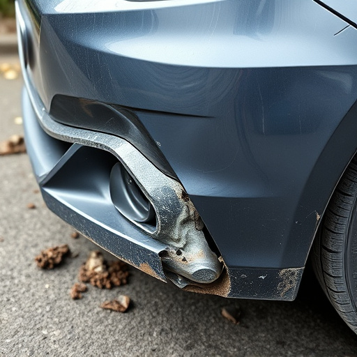 damaged car bumper