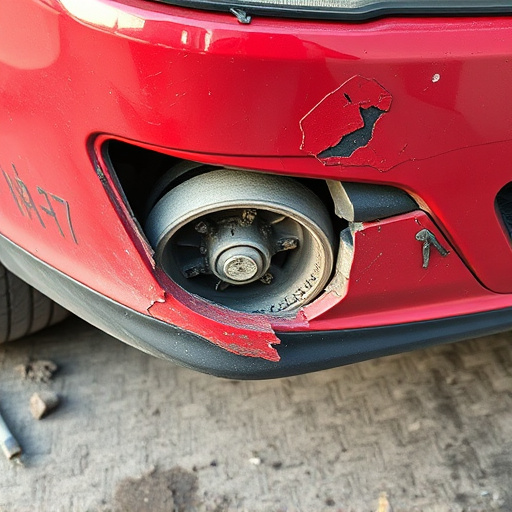 damaged car bumper