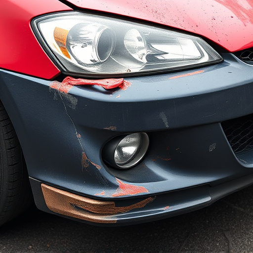 damaged car bumper