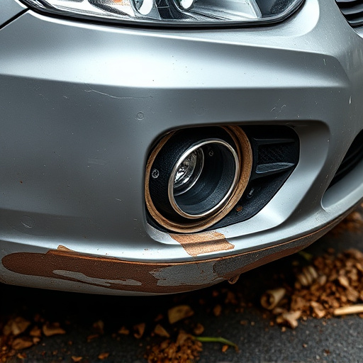 damaged car bumper
