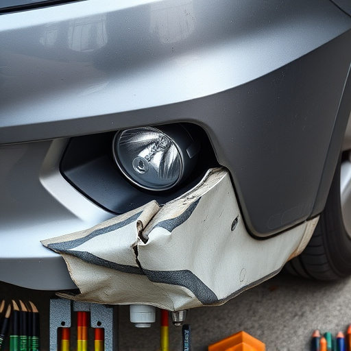 damaged car bumper