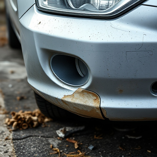 damaged car bumper