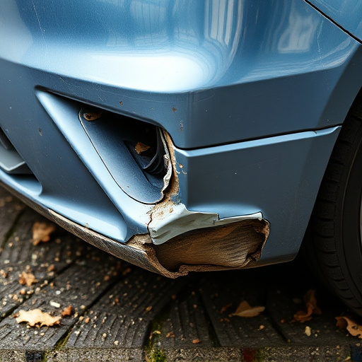 damaged car bumper