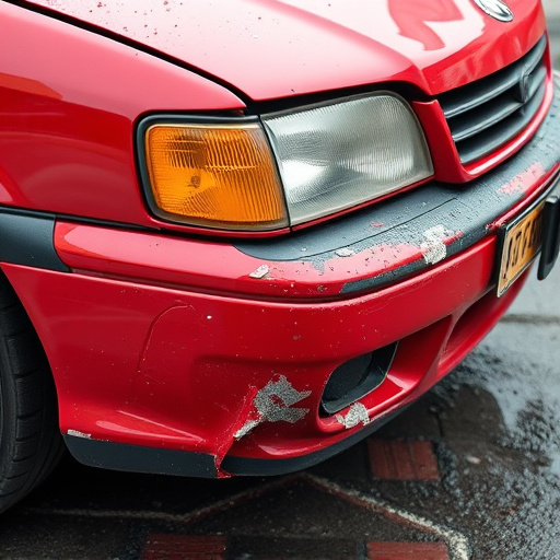 damaged car bumper