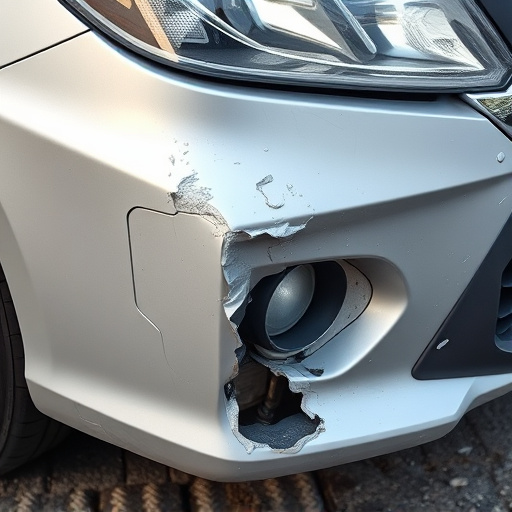 damaged car bumper