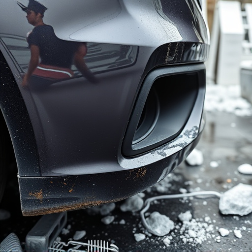damaged car bumper