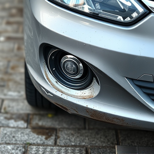damaged car bumper