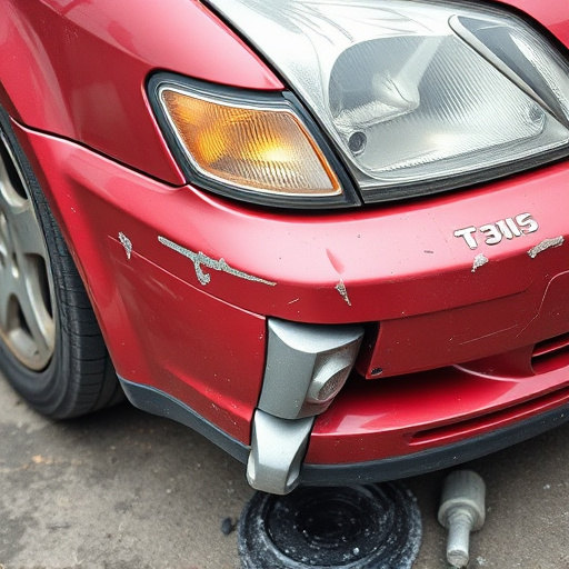 damaged car bumper