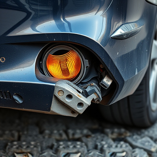 damaged car bumper