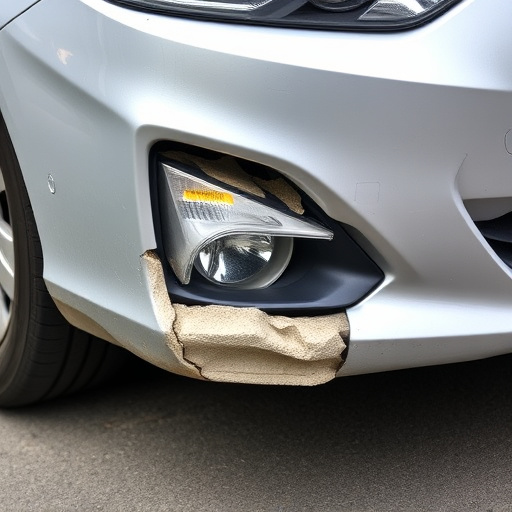 damaged car bumper