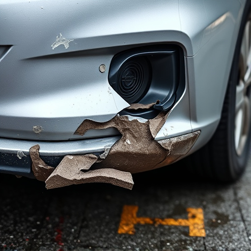 damaged car bumper