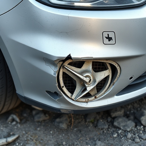 damaged car bumper