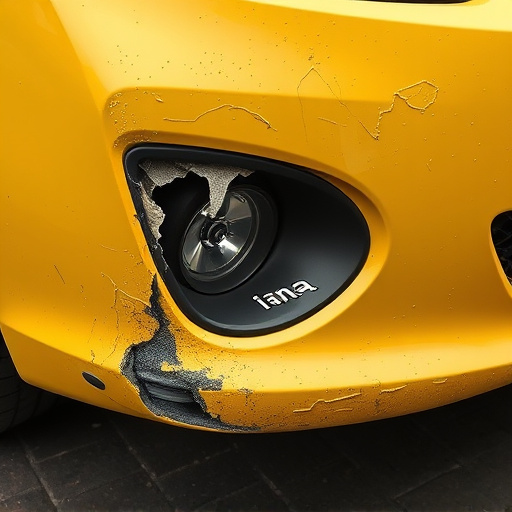 damaged car bumper
