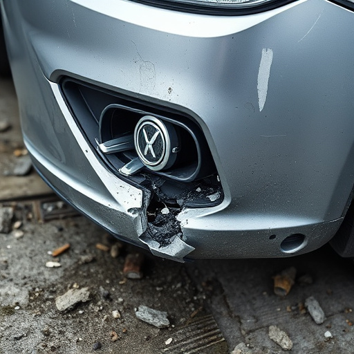 damaged car bumper