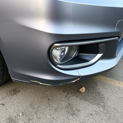 damaged car bumper