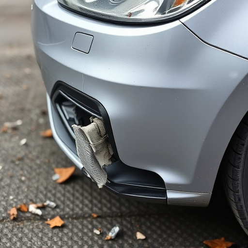 damaged car bumper