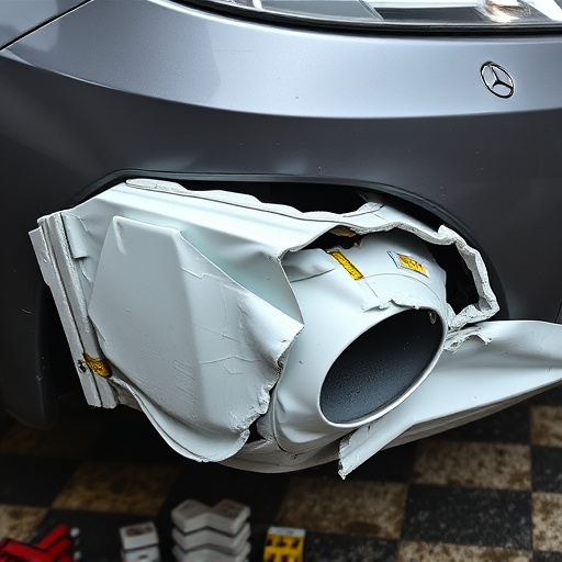 damaged car bumper