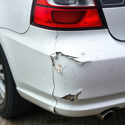 damaged car bumper