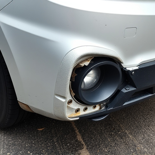 damaged car bumper