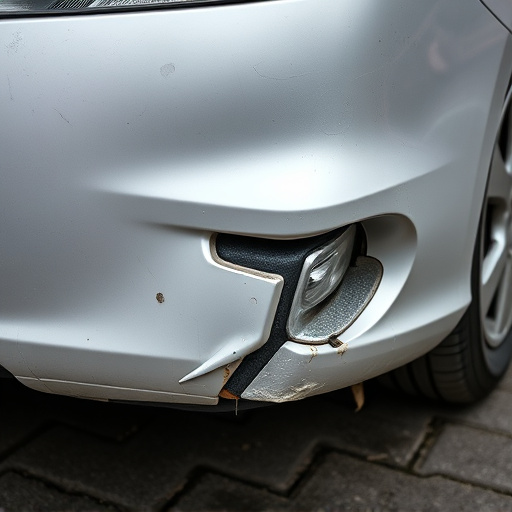 damaged car bumper