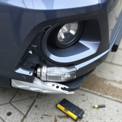 damaged car bumper