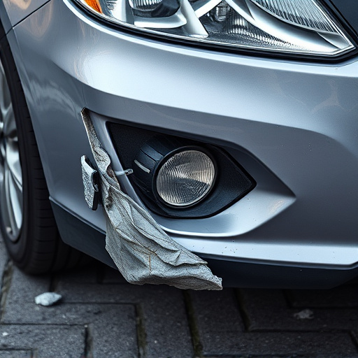 damaged car bumper