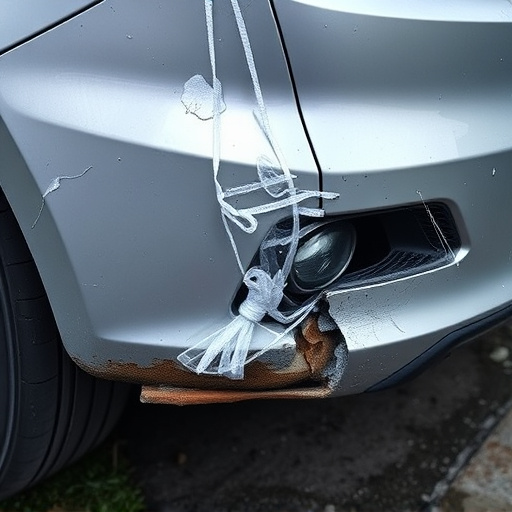 damaged car bumper