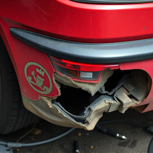damaged car bumper