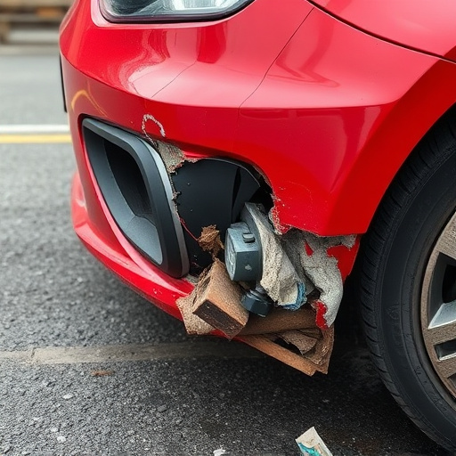 damaged car bumper