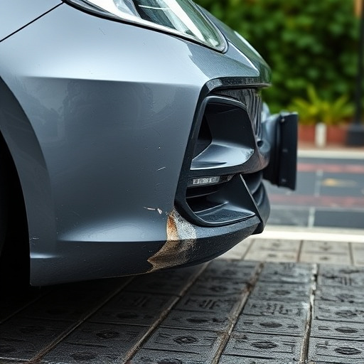 damaged car bumper