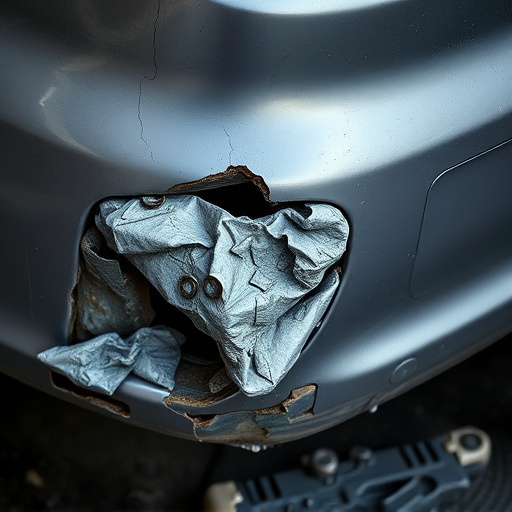 damaged car bumper