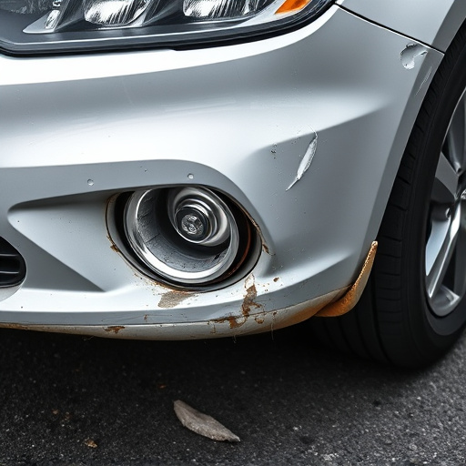 damaged car bumper