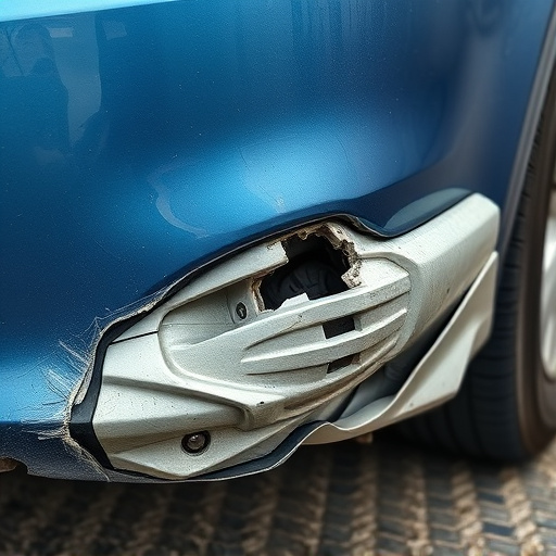 damaged car bumper