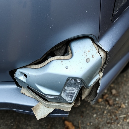 damaged car bumper