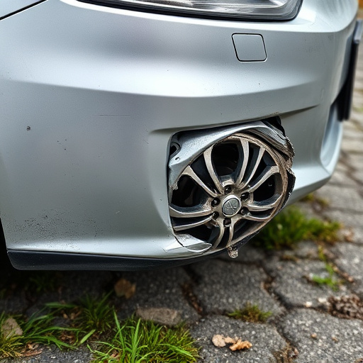 damaged car bumper