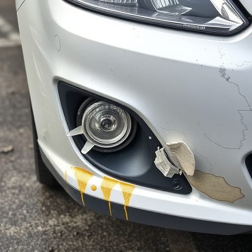 damaged car bumper