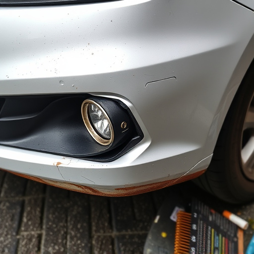damaged car bumper