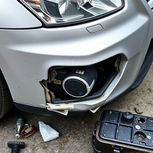 damaged car bumper