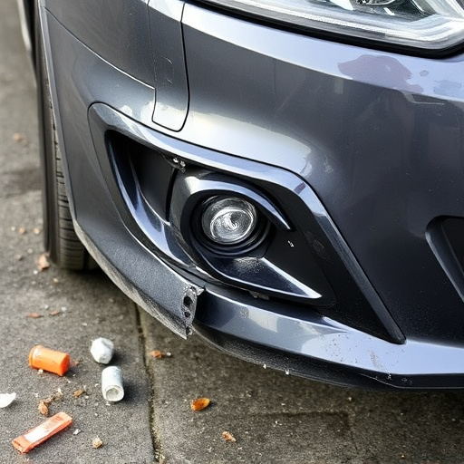 damaged car bumper