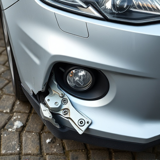 damaged car bumper