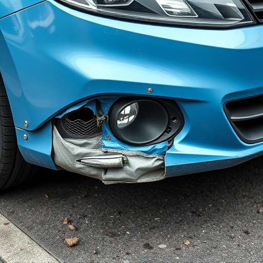 damaged car bumper