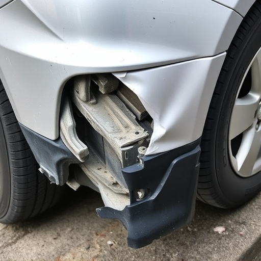 damaged car bumper