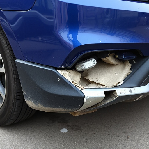 damaged car bumper