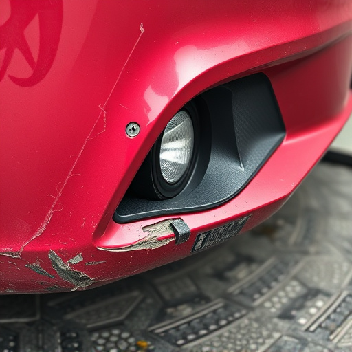 damaged car bumper