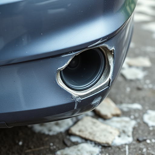 damaged car bumper