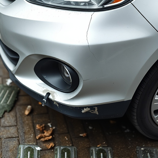 damaged car bumper